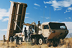 Пусковая установка ПРК THAAD на позиции. Department of Defense''. US NAVY